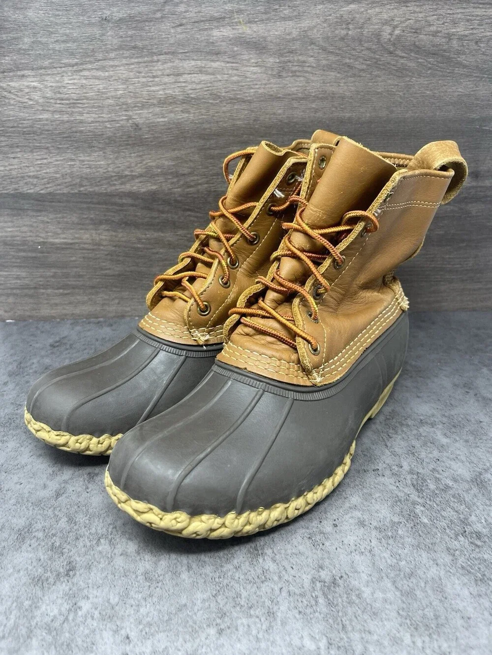 LL BEAN Boots Womens Size 8 Duck Boot Brown Black Rain